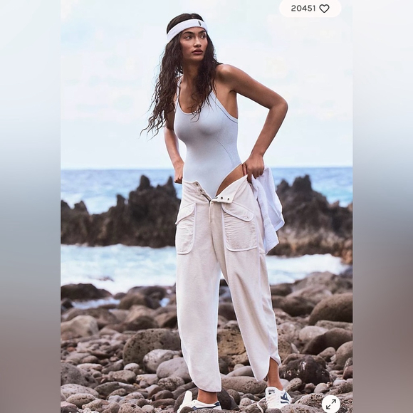 Free People Pants - Free People FP Movement Timko Pants Large Cream Utility Balloon Joggers large